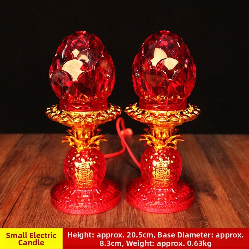 LED lotosová lampa pre domový oltár, pár buddhistických lámp