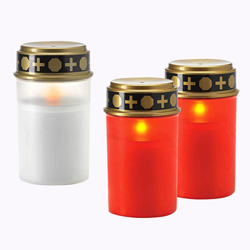 Vanjske LED lampe za groblje za molitvu, baterijske religijske svijeće, svjetiljke ugradne u tlo