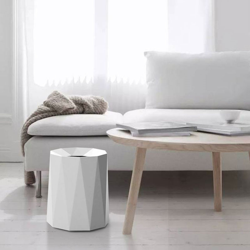 Veliki plastični kanta za kućnu upotrebu, sladak Nordic-Ins stil, moderan minimalistički dizajn, cilindričnog oblika, 5 L, bez poklopca