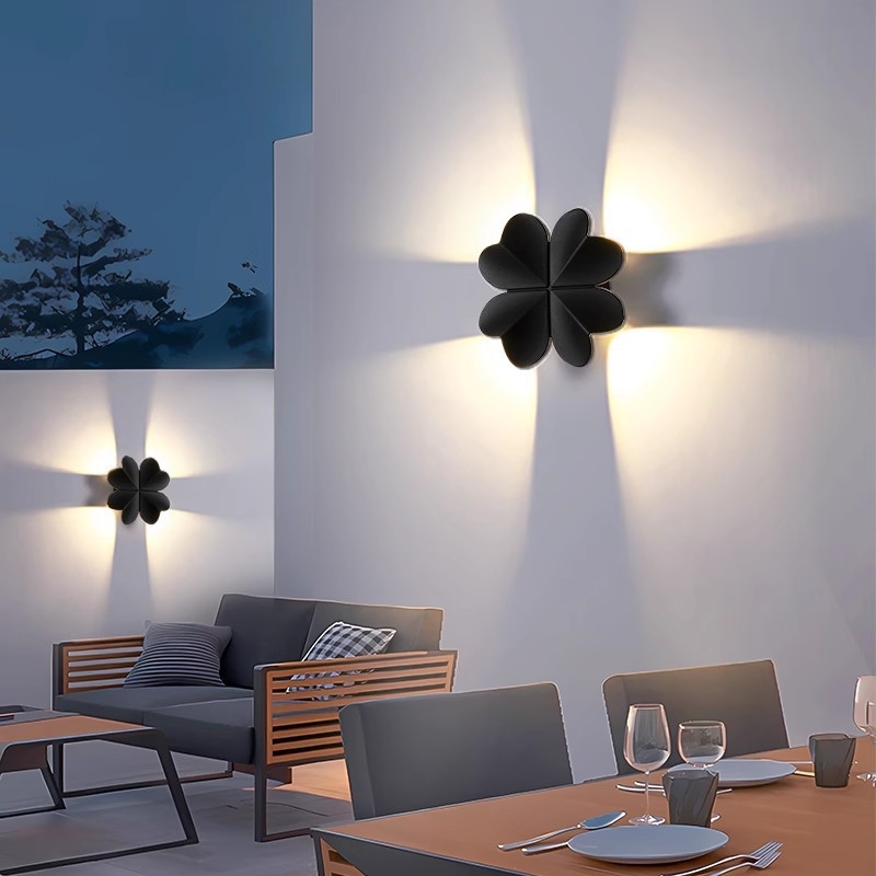 Skandinavski moderni minimalistički vanjski zidni svjetiljka za balkon, vodootporna, svjetiljka u obliku četverolistne djeteline za hodnik