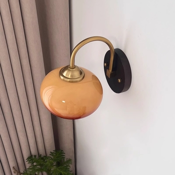 Wabi-Sabi kremasta vintage zidna lampa za spavaću sobu, retro za balkon i hodnik, LED