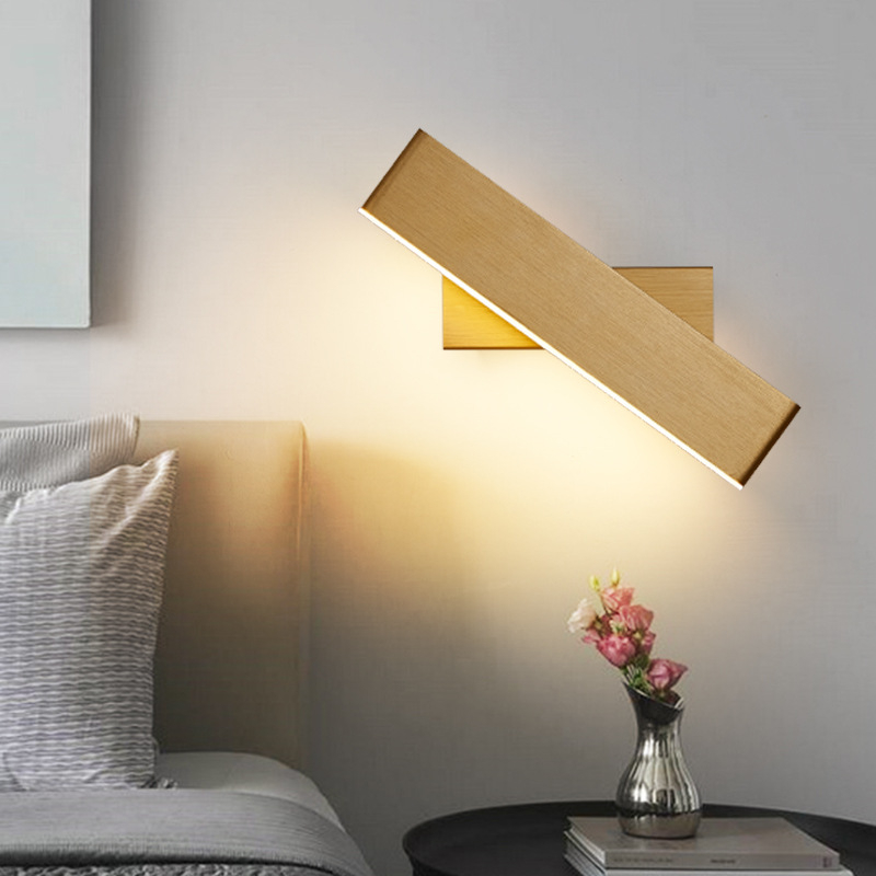 Rotirajuća LED zidna lampa u nordijskom minimalističkom stilu za spavaću sobu i dnevni boravak