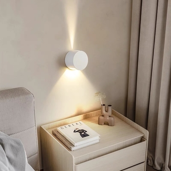 Vanjska okrugla zidna svjetiljka, vodootporna, kreativno osvjetljenje zidova s učinkom pranja zidova, za vile, dvorišta, terase i balkone, osvjetljenje gore i dolje.