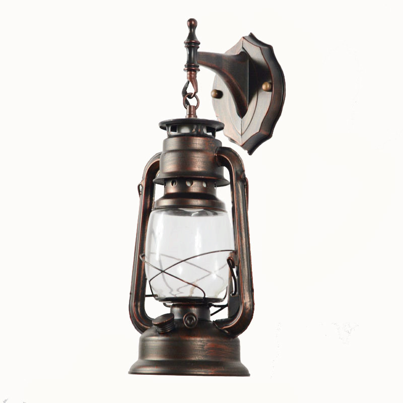 Zidna lampa za hodnik kineskog restorana, vintage fenjer na kerosen, kovani željezo, europska antik dekorativna svjetiljka