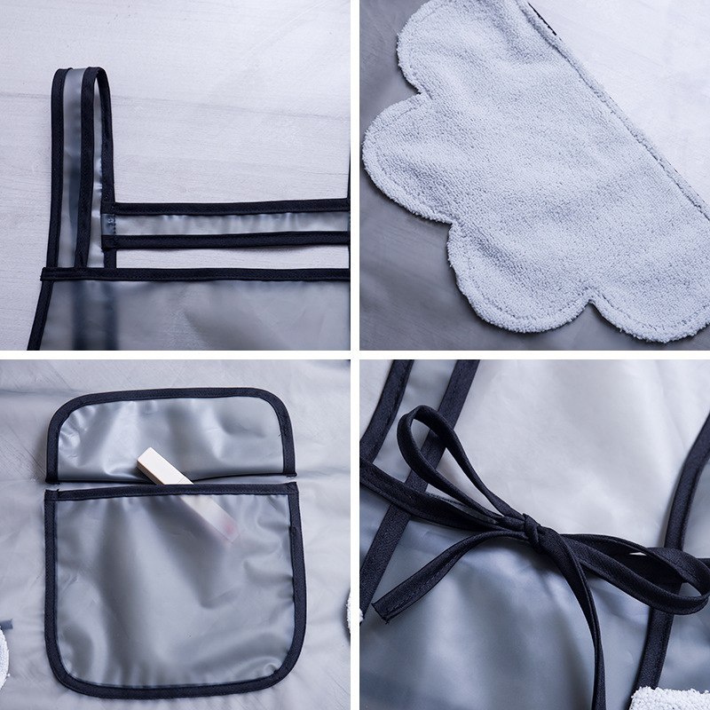 PVC pregača bez rukava za kuhinju, bijela, univerzalna veličina, moderni minimalistički stil, otporna na masnoće