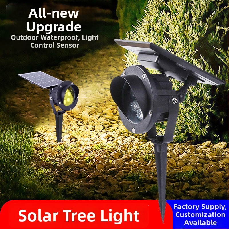 Izdržljivi solarni spot rasvjet za unutarnju i vanjsku upotrebu, IP66 vodootporni LED reflektori za travnjake, uz zidove i drveće, ambijentalno osvjetljenje