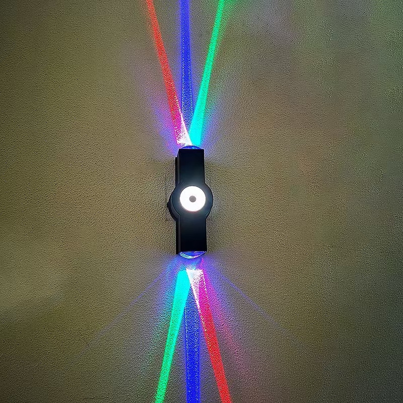 LED zidna svjetiljka u obliku križaste zvijezde, višebojno vanjsko rasvjetno osvjetljenje zida