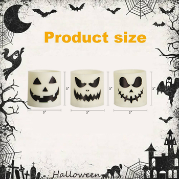 Halloween set od 6 LED svijeća s daljinskim upravljanjem, 18 tipki, dekoracija duh