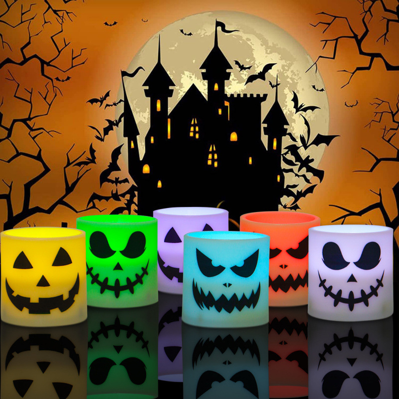 Halloween set od 6 LED svijeća s daljinskim upravljanjem, 18 tipki, dekoracija duh