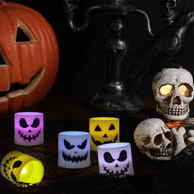 Halloween set od 6 LED svijeća s daljinskim upravljanjem, 18 tipki, dekoracija duh