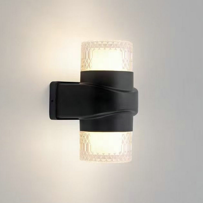 LED vanjska zidna svjetiljka, vodootporna, kvadratnog dizajna, rasvjeta prema gore i dolje, pogodna za unutarnje i vanjske prostore, vrtna zidna svjetiljka