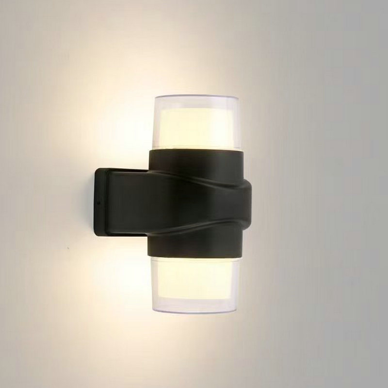 LED vanjska zidna svjetiljka, vodootporna, kvadratnog dizajna, rasvjeta prema gore i dolje, pogodna za unutarnje i vanjske prostore, vrtna zidna svjetiljka
