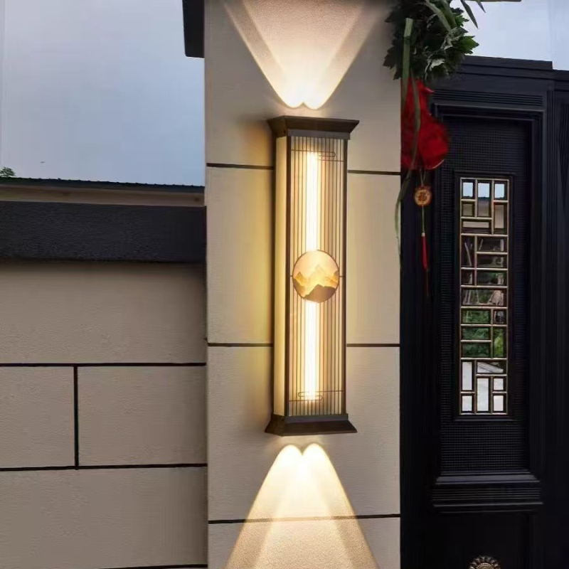 Solarna LED zidna lampa s gore-dolje osvjetljenjem, moderni minimalistički dizajn, vodootporna vanjska vrtna svjetiljka, napajanje 110–220V