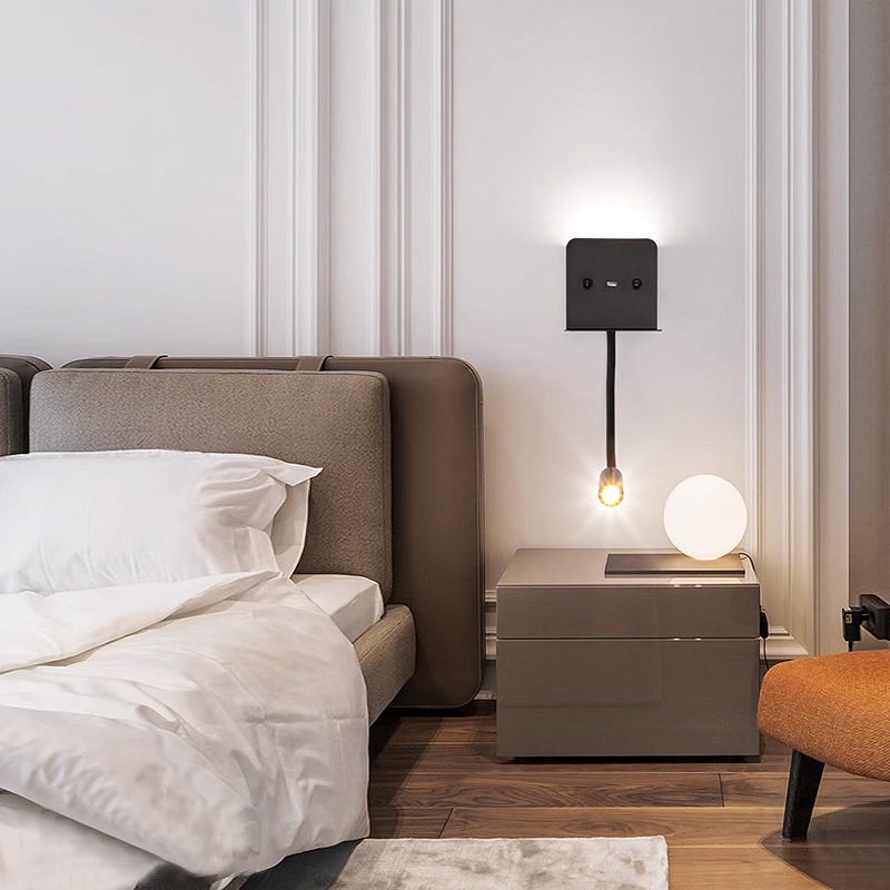 LED zidna svjetiljka s podesivim kutem i USB-om, za dnevni boravak, hodnik i galeriju; minimalistička noćna lampica za spavaću sobu.