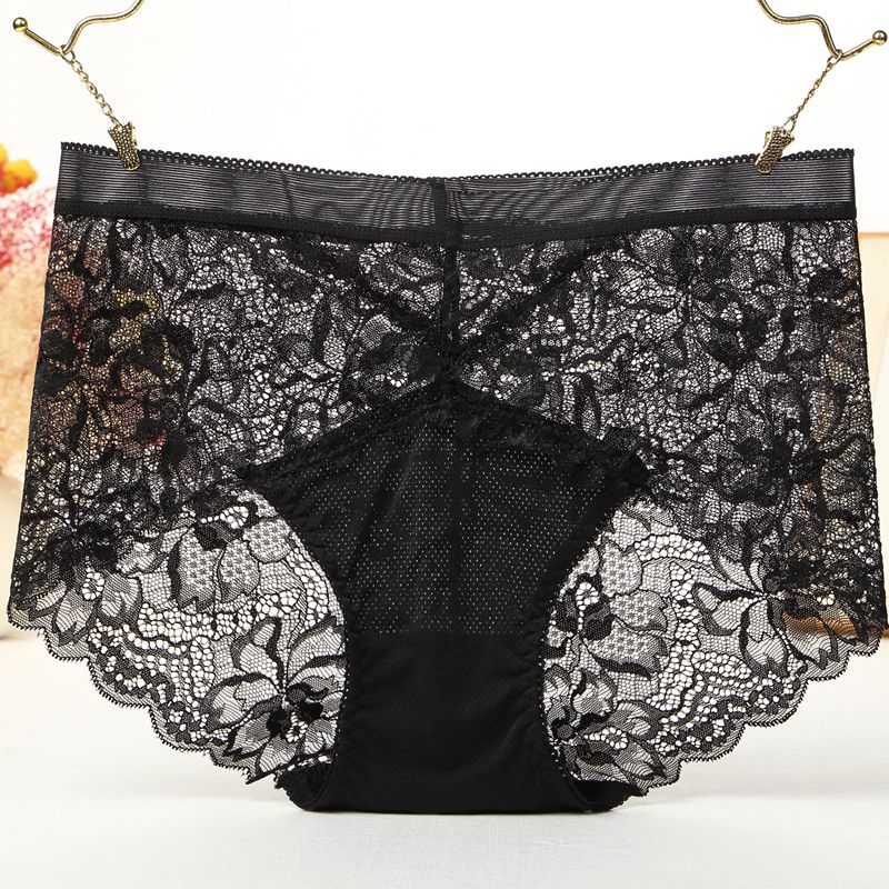 Ženske seksi čipkaste gaćice s proreznim dizajnom, visokim strukom, plus veličina, pamučna podstava u preponama