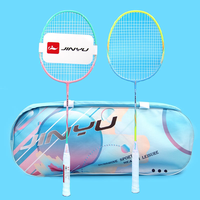 Jinyu legirani badminton reketa, za početnike, odrasle i djecu, set od 2 komada, izdržljiva jednokomponentna konstrukcija za trening i natjecanje