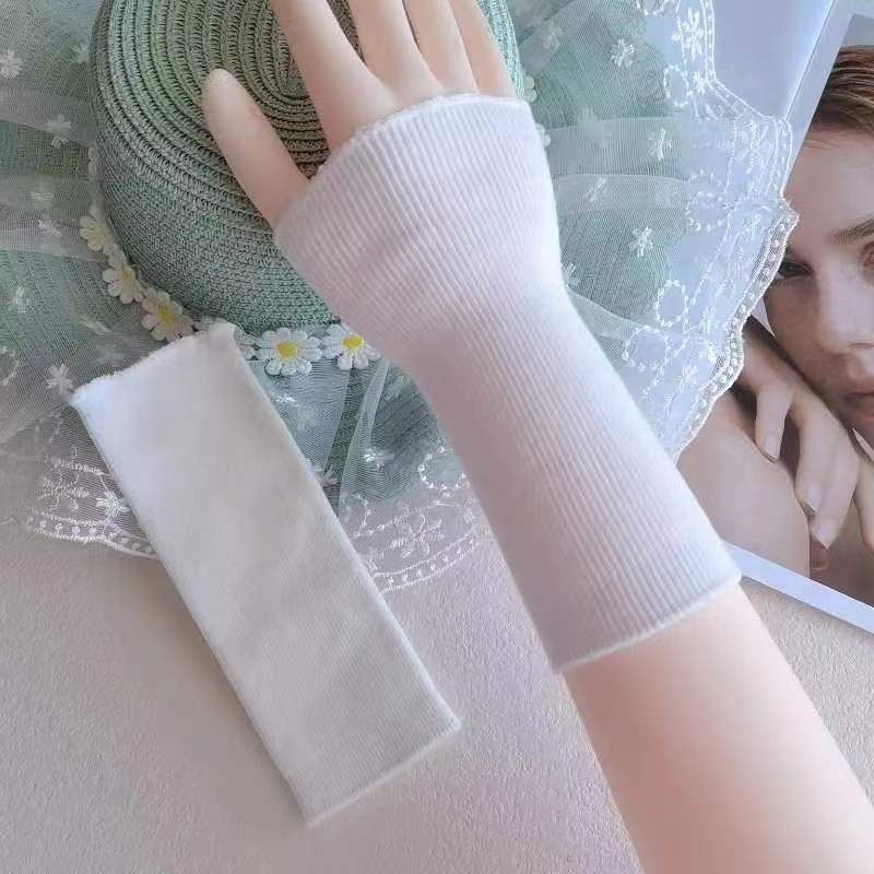 Ženske Crne Pletene Narukvice Za Ruke S Čipkom Od Pamuka, Elegantni Unutarnji Sloj