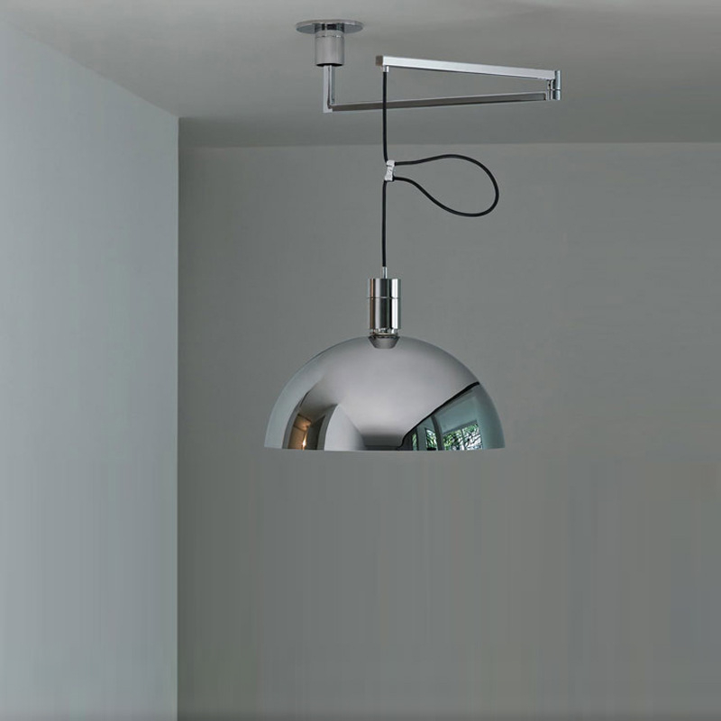 Nordijski minimalistički Bauhaus viseći luster s staklenim abažurom, podesiva visina, LED, tijelo od željeza