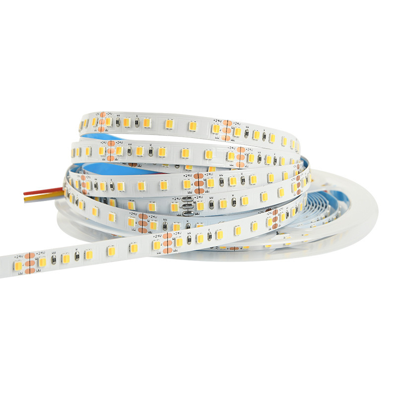 2835 dvobojna LED traka s tri temperature boja, 2-u-1 inteligentno neprekidno podešavanje svjetla, samoljepljiva, duljina 5 m, 12/24V