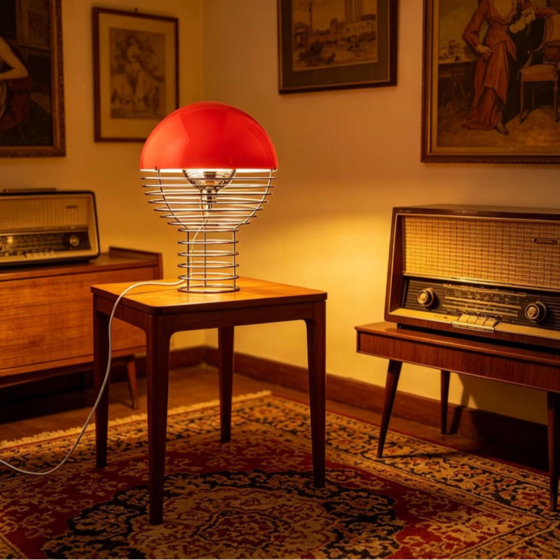 Stolna lampa s žaruljom, moderan energetski štedljiv dizajn, Bauhaus stil sredine stoljeća, kreativna personalizirana noćna svjetiljka za gostinjske sobe