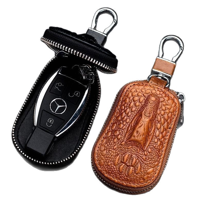 Dvostruka PU futrola za ključeve automobila s uzorkom krokodila, unisex