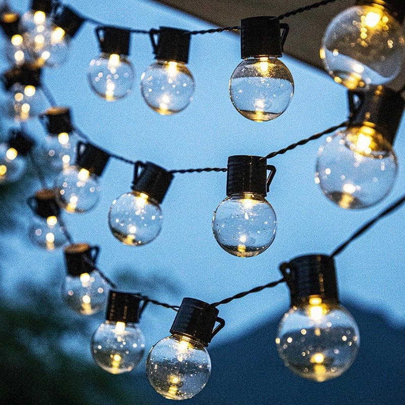 Şir de lumini LED impermeabil cu becuri G50 pentru camping – iluminare ambientală pentru cort
