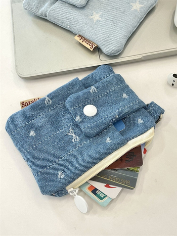 53301 Denim držač kartica s više pretinaca, kompaktan, velik kapacitet, zaštita za identifikacijske i kreditne kartice