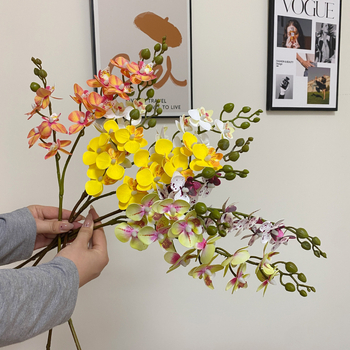Mini umjetni Phalaenopsis cvijet – realistična dekoracija za dnevni boravak, stol za kavu ili TV ormarić