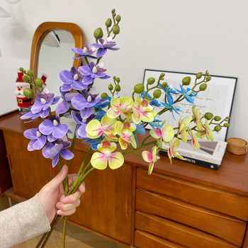 Mini umjetni Phalaenopsis cvijet – realistična dekoracija za dnevni boravak, stol za kavu ili TV ormarić