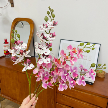Mini umjetni Phalaenopsis cvijet – realistična dekoracija za dnevni boravak, stol za kavu ili TV ormarić