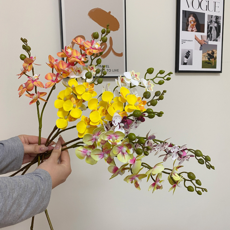 Mini umjetni Phalaenopsis cvijet – realistična dekoracija za dnevni boravak, stol za kavu ili TV ormarić