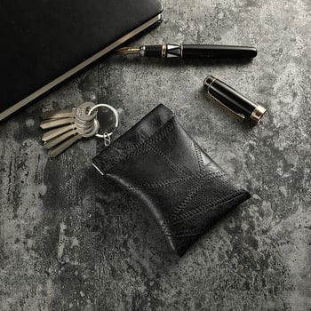 Unisex PU kožna futrola za ključeve, kompaktna, s džepom za novac i prostorom za ključeve, višenamjenski dizajn