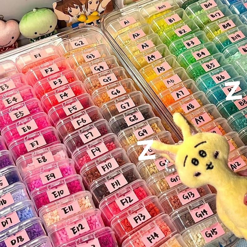 Prozirna kutija za pohranu perlica s velikim i malim pretincima, ladica 5,5 cm, ručno izrađeni DIY organizator za perlice