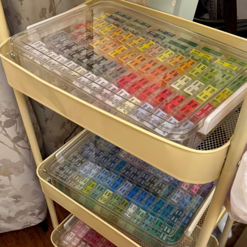 Prozirna kutija za pohranu perlica s velikim i malim pretincima, ladica 5,5 cm, ručno izrađeni DIY organizator za perlice