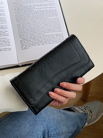 Ženski novčanik od PU kože, elegantan retro clutch, držač kartice i džep za novčiće