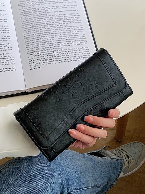 Ženski novčanik od PU kože, elegantan retro clutch, držač kartice i džep za novčiće
