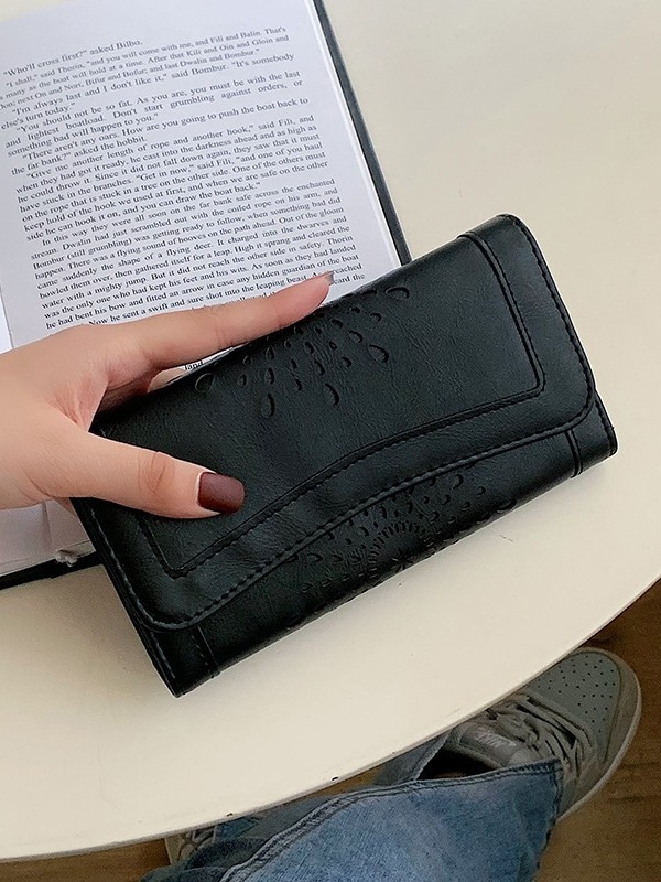 Ženski novčanik od PU kože, elegantan retro clutch, držač kartice i džep za novčiće