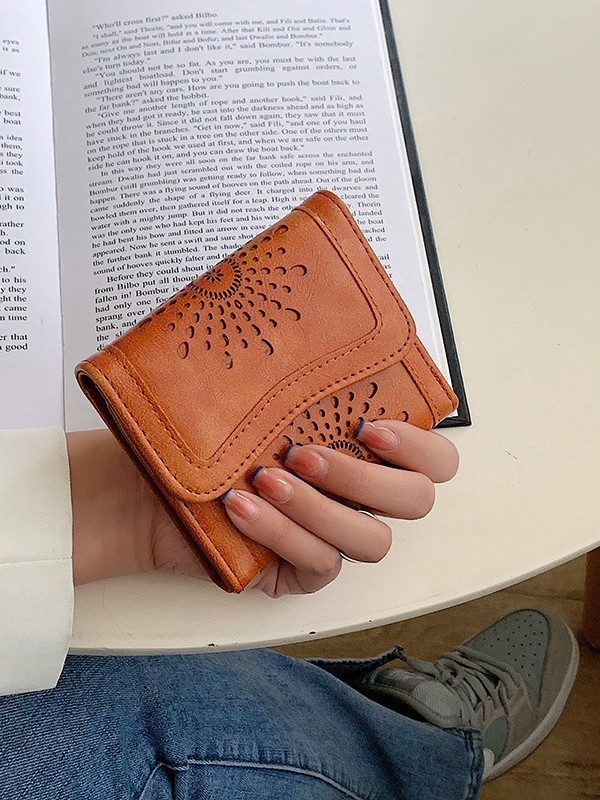 Ženski novčanik od PU kože, elegantan retro clutch, držač kartice i džep za novčiće