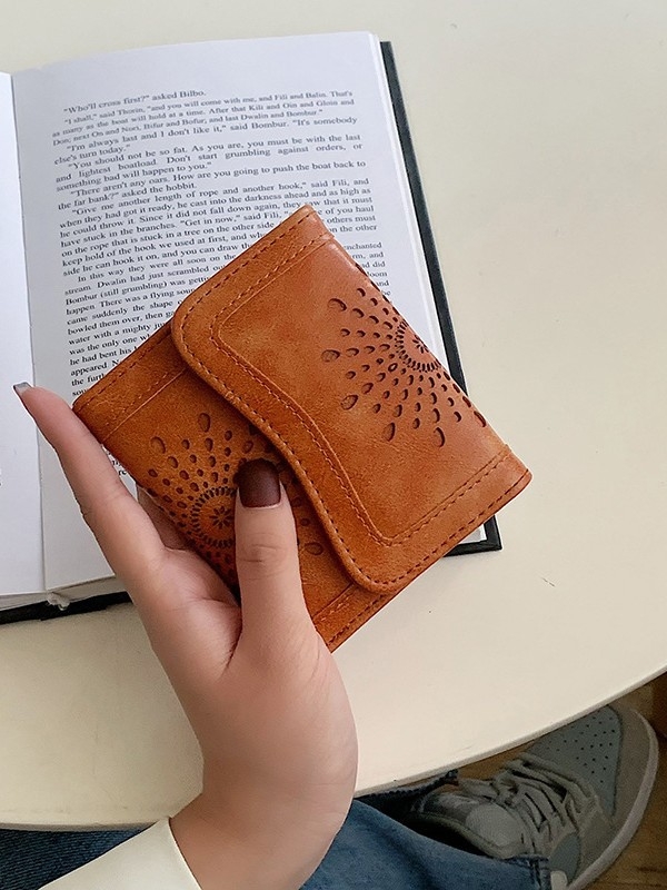 Ženski novčanik od PU kože, elegantan retro clutch, držač kartice i džep za novčiće