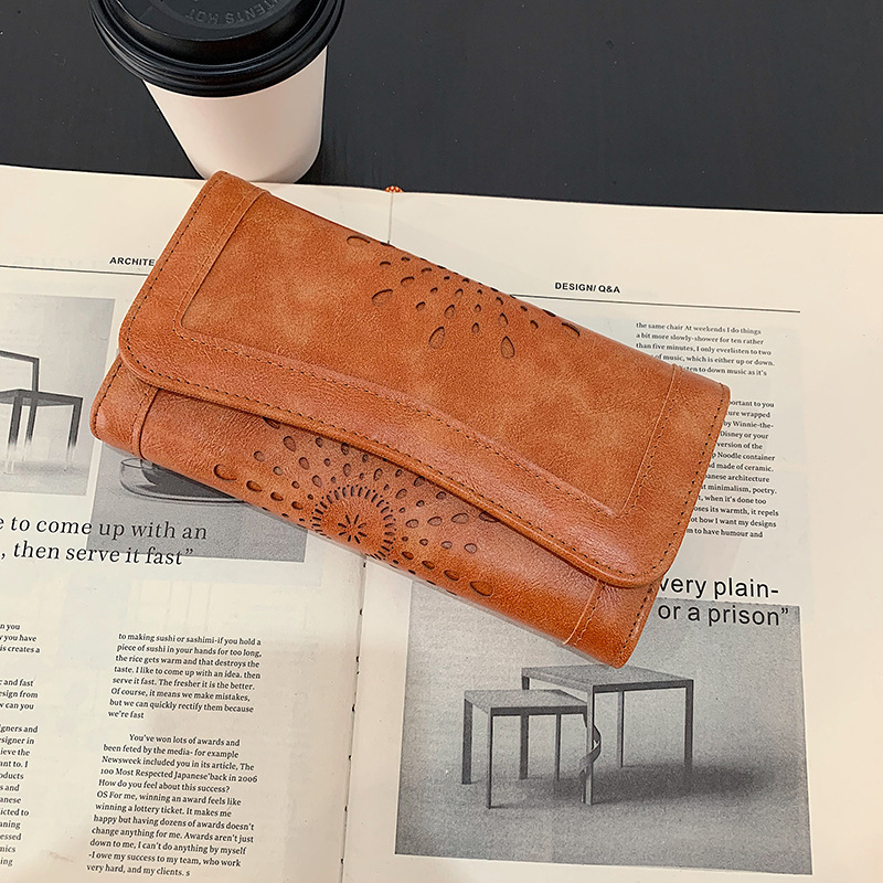 Ženski novčanik od PU kože, elegantan retro clutch, držač kartice i džep za novčiće