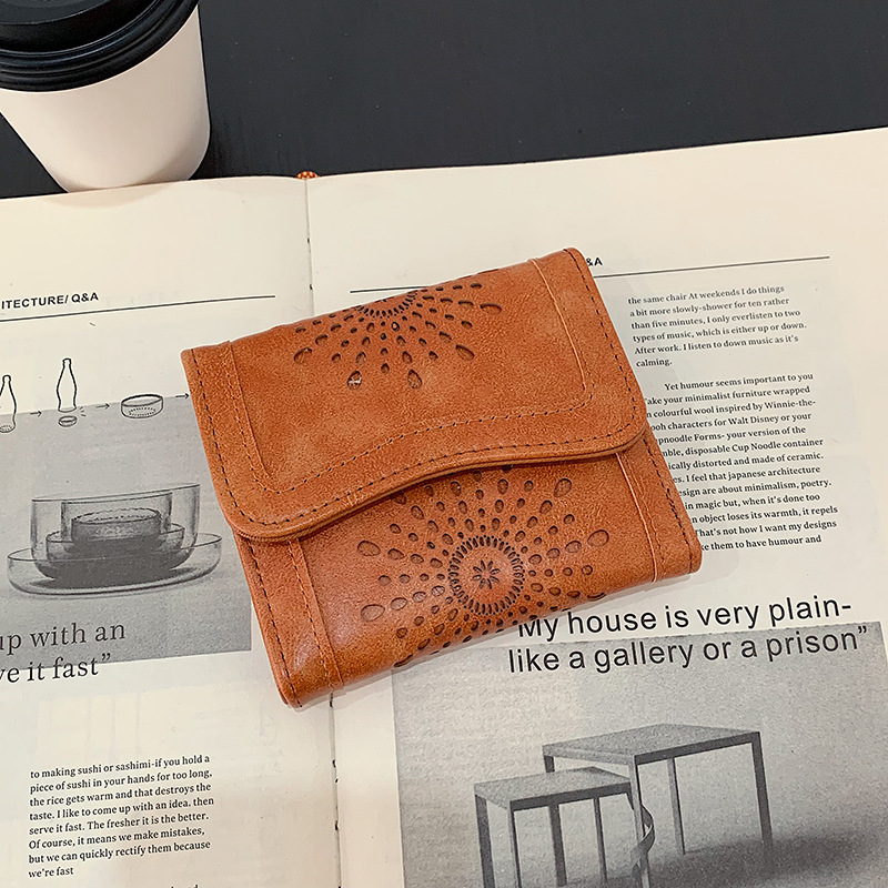 Ženski novčanik od PU kože, elegantan retro clutch, držač kartice i džep za novčiće