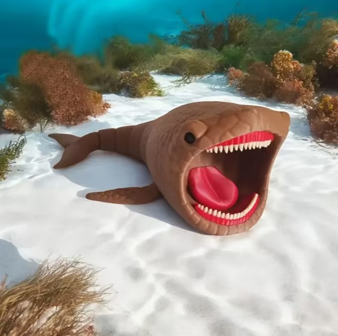 Trevor Henderson mitološki oceanski predator: model, 3D ispisani morsko čudovište igračka, kolekcionarsko fantastično biće