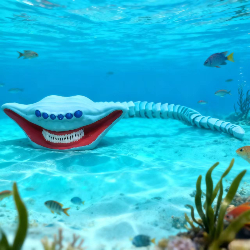 Trevor Henderson mitološki oceanski predator: model, 3D ispisani morsko čudovište igračka, kolekcionarsko fantastično biće