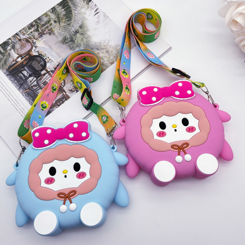 Vodootporna silikonska crossbody torbica za djecu, slatki dizajn ovčice, mini novčanik za djevojčice