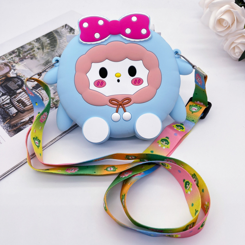Vodootporna silikonska crossbody torbica za djecu, slatki dizajn ovčice, mini novčanik za djevojčice