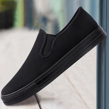 Férfi slip-on vászoncipő, mindennapi viselet, fekete