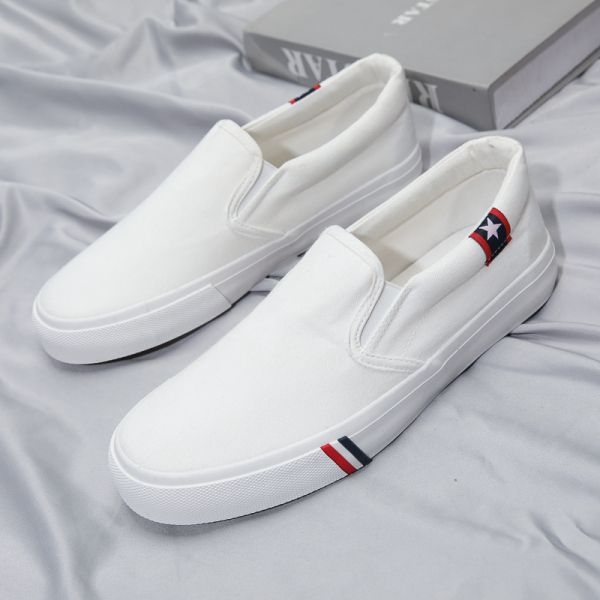 Férfi slip-on vászoncipő, mindennapi viselet, fekete