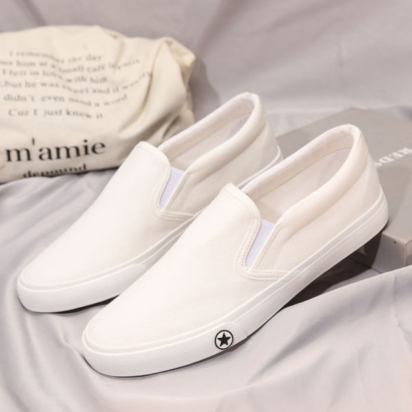 Férfi slip-on vászoncipő, mindennapi viselet, fekete