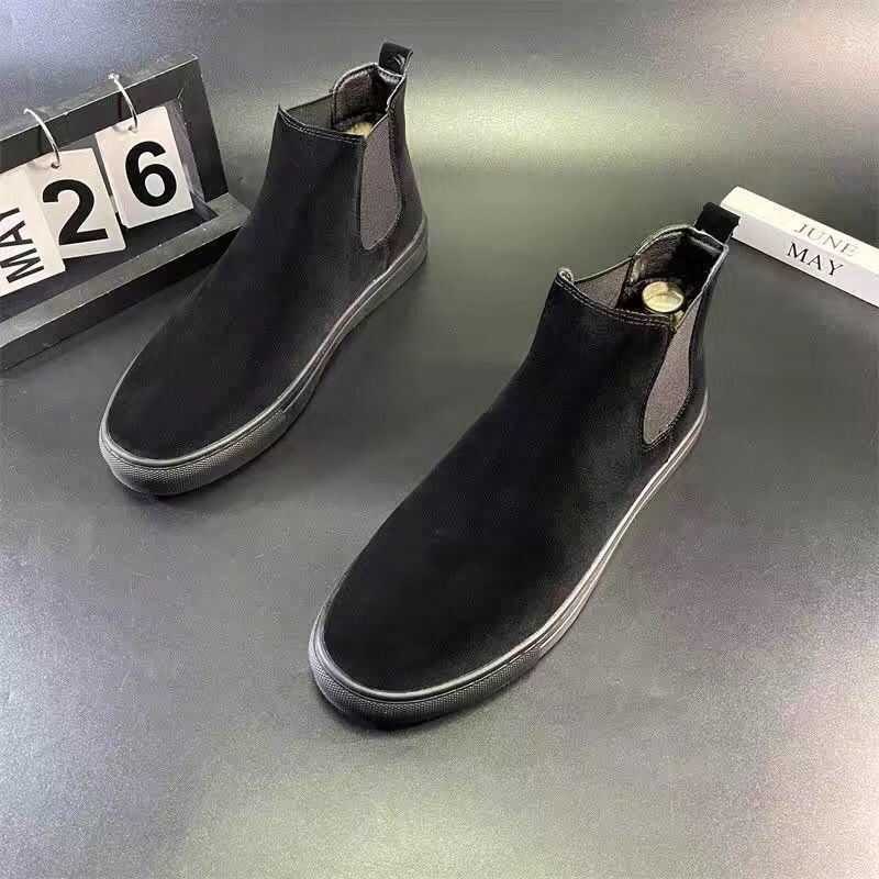 Férfi téli cipő meleg bélésű, PU bőr slip-on brogues, mindennapi viselet
