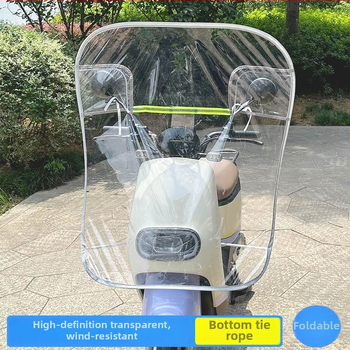 Rozšírené predné sklo pre elektrické bicykle a motocykle, priehľadný vetruodolný štít pre zimu